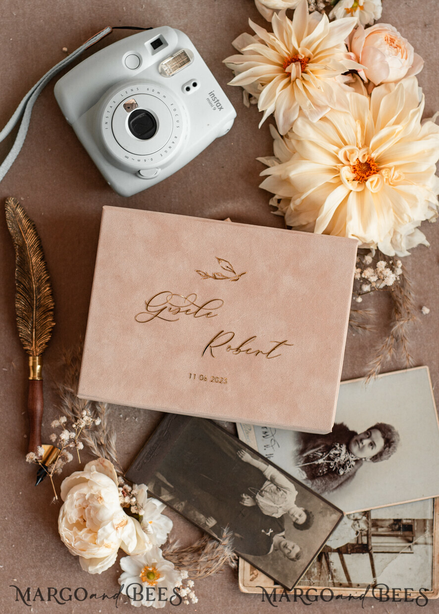 PHOTO ALBUM/ PHOTO BOX Velvet Photo Box Photographer Box Tan Velvet Photo Box Photographer Box Wedding Memory Box, Beige Custom Keepsake Box, Taupe Photographer Gifts for Clients, Wedding Pictures packaging, Custom photography Nude box