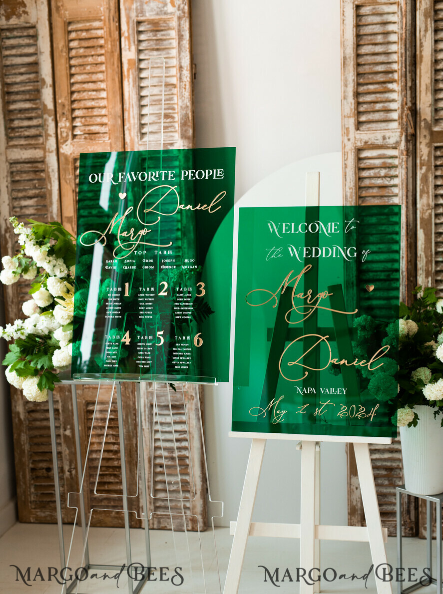FLOWER GIRL / Page Boy SIGNS acrylic flower girl / page boy signs Personalised Arch acrylic wedding Page Boy sign, Green Gold acrylic Page boy sign, Emerald Green acrylic flower girl sign, flower girl wedding day sign,