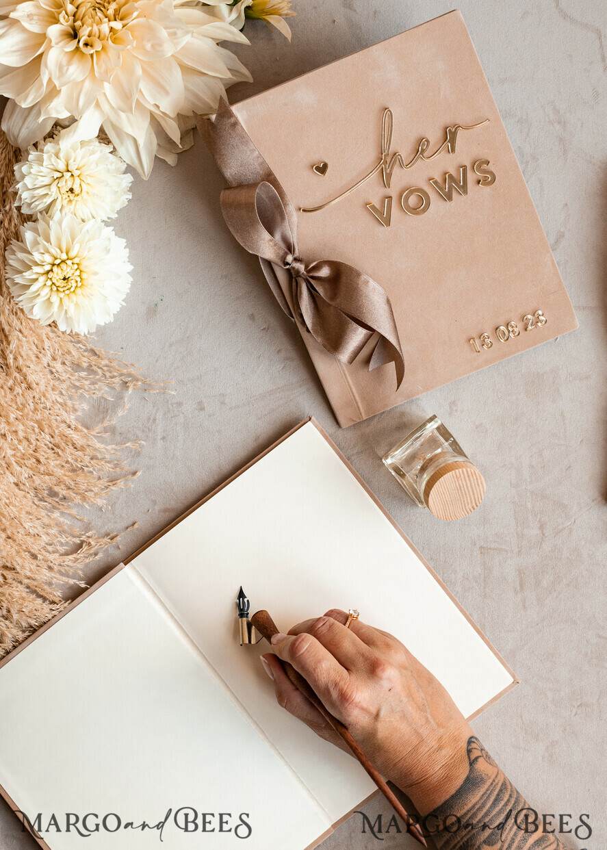 PHOTO ALBUM/ PHOTO BOX Memory Bundle PhotoBox Gustbooks Vows Beige Velvet Bundle Wedding Keepsake Set- Guestbook & sign, His Hers Wedding Vows, Photobox for pictures