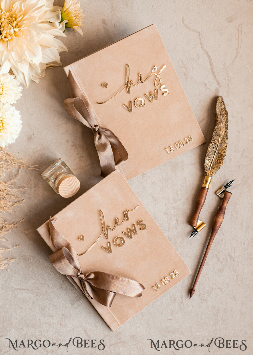 PHOTO ALBUM/ PHOTO BOX Memory Bundle PhotoBox Gustbooks Vows Beige Velvet Bundle Wedding Keepsake Set- Guestbook & sign, His Hers Wedding Vows, Photobox for pictures