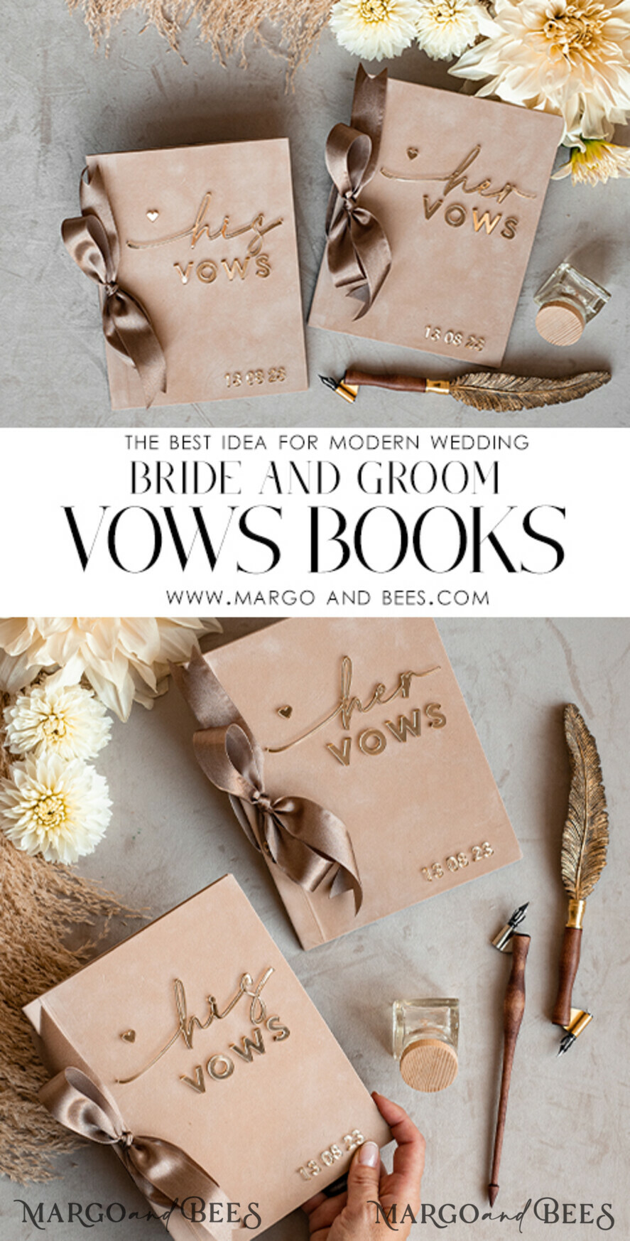 PHOTO ALBUM/ PHOTO BOX Memory Bundle PhotoBox Gustbooks Vows Beige Velvet Bundle Wedding Keepsake Set- Guestbook & sign, His Hers Wedding Vows, Photobox for pictures