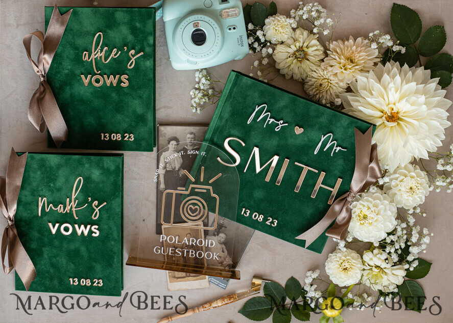 WEDDING GUEST BOOKS Bundle Gustbooks & Vows set Bundle Personalised Wedding Guest Book & Custom Made Wedding Vows set of two - Bundle guestbook and vows books