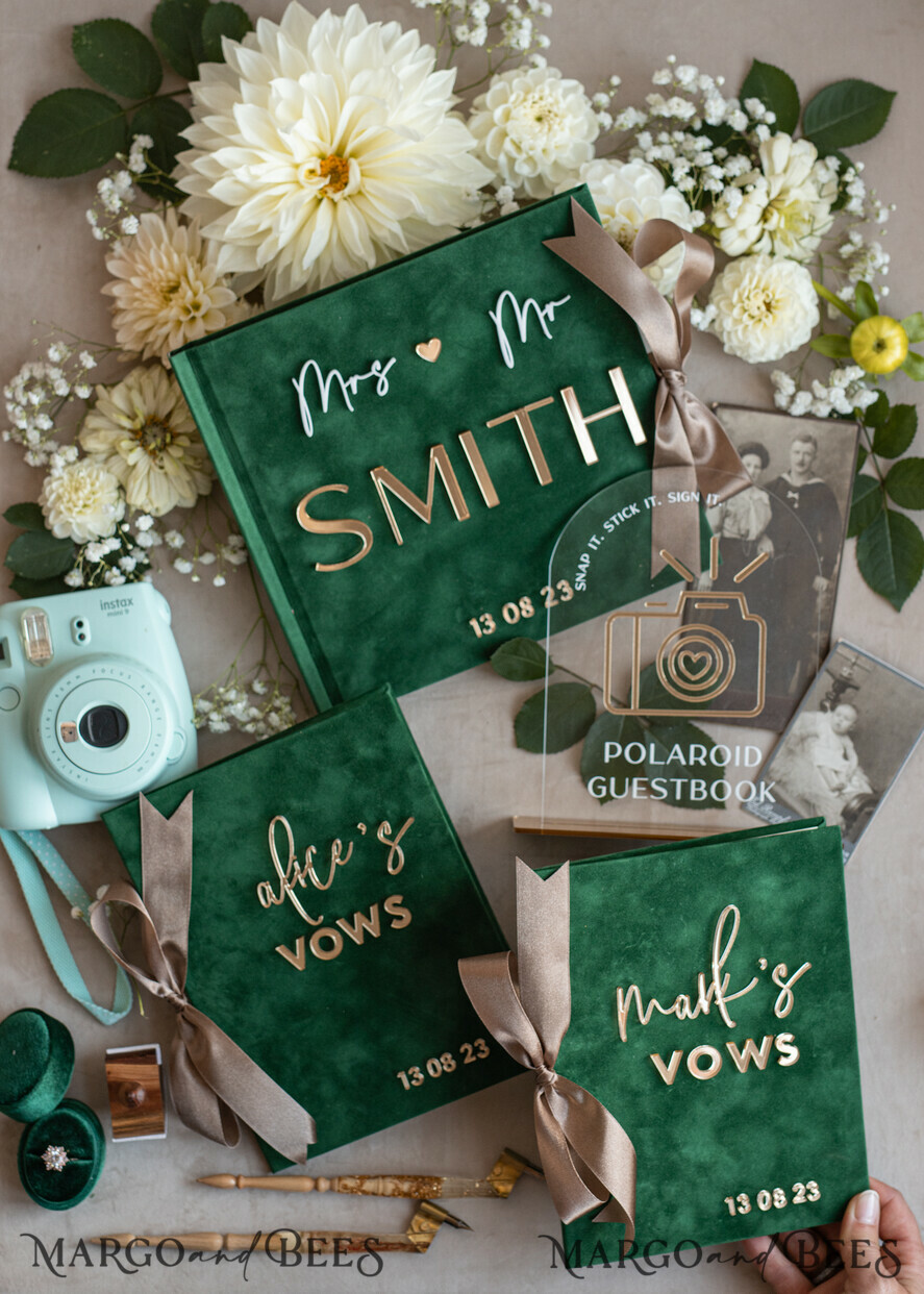 WEDDING GUEST BOOKS Bundle Gustbooks & Vows set Bundle Personalised Wedding Guest Book & Custom Made Wedding Vows set of two - Bundle guestbook and vows books