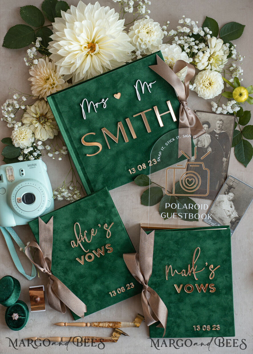 WEDDING GUEST BOOKS Bundle Gustbooks & Vows set Bundle Personalised Wedding Guest Book & Custom Made Wedding Vows set of two - Bundle guestbook and vows books
