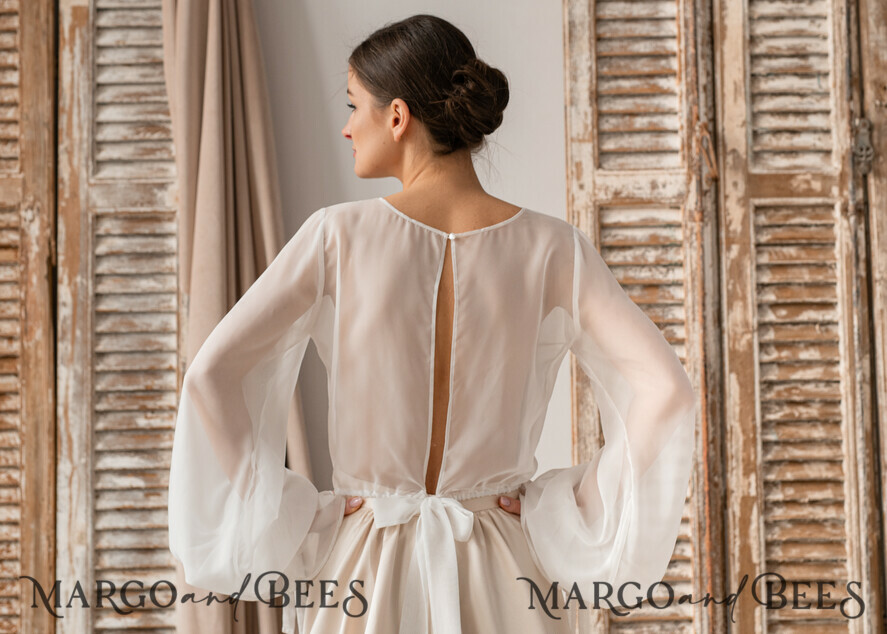 BRIDE bolero, robes, garter LACE WEDDING BOLERO Ivory Silk Wedding bolero long sleeve, Shrug Women Wedding, Bridal Modest Coverup, Boho Blouse for Bride, Bridal Lace Blouse, dress capalet