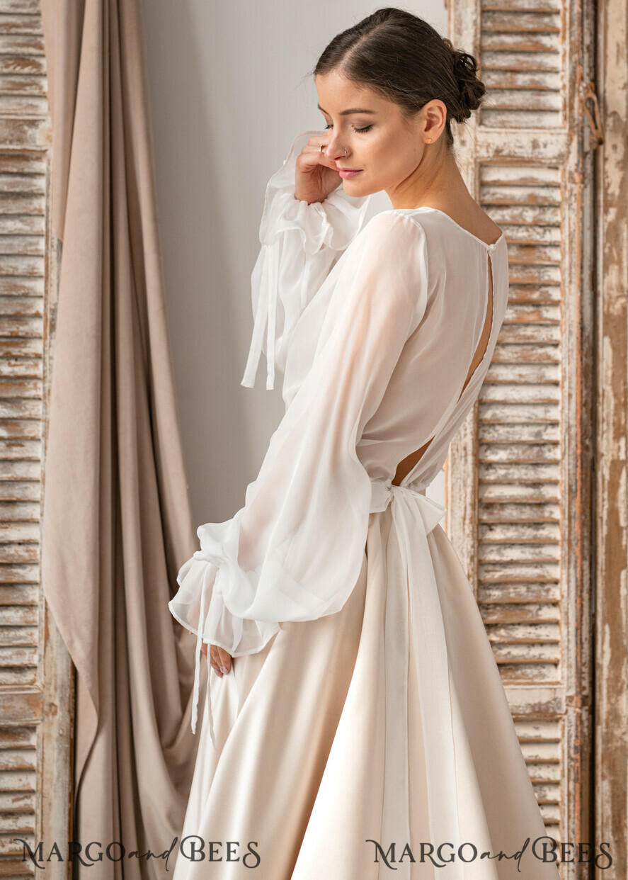 BRIDE bolero, robes, garter LACE WEDDING BOLERO Ivory Silk Wedding bolero long sleeve, Shrug Women Wedding, Bridal Modest Coverup, Boho Blouse for Bride, Bridal Lace Blouse, dress capalet