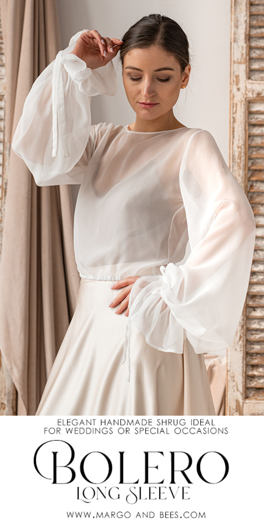 BRIDE bolero, robes, garter LACE WEDDING BOLERO Ivory Silk Wedding bolero long sleeve, Shrug Women Wedding, Bridal Modest Coverup, Boho Blouse for Bride, Bridal Lace Blouse, dress capalet
