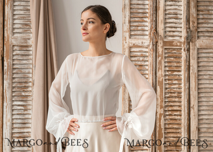 BRIDE bolero, robes, garter LACE WEDDING BOLERO Ivory Silk Wedding bolero long sleeve, Shrug Women Wedding, Bridal Modest Coverup, Boho Blouse for Bride, Bridal Lace Blouse, dress capalet
