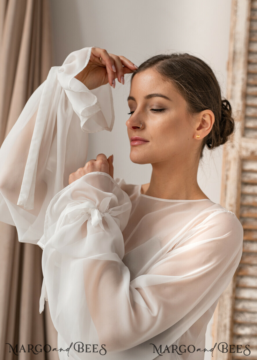 BRIDE bolero, robes, garter LACE WEDDING BOLERO Ivory Silk Wedding bolero long sleeve, Shrug Women Wedding, Bridal Modest Coverup, Boho Blouse for Bride, Bridal Lace Blouse, dress capalet