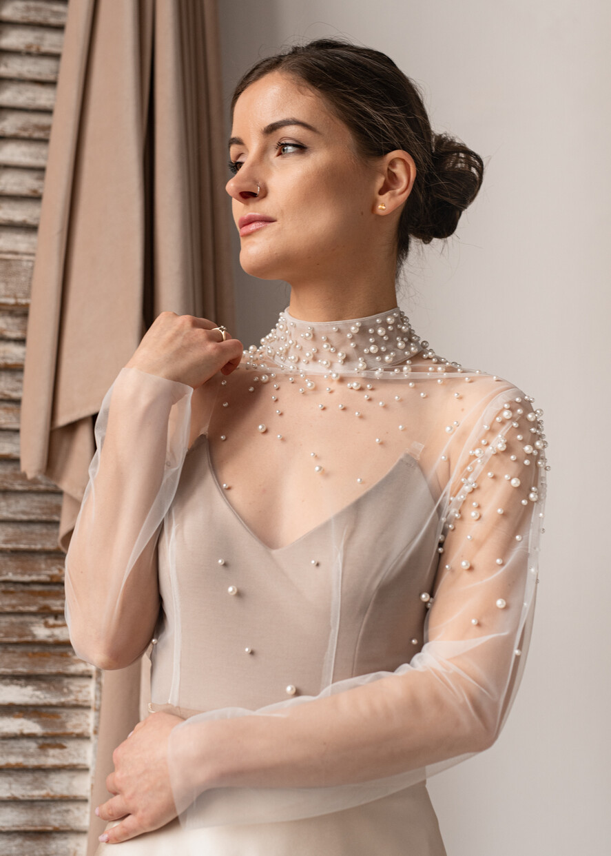 BRIDE bolero, robes, garter LACE WEDDING BOLERO Ivory tulle Wedding bolero long sleeve, Shrug Women Wedding, Bridal Coverup, Ivory Blouse for Bride, Bridal Tulle Blouse, dress capalet