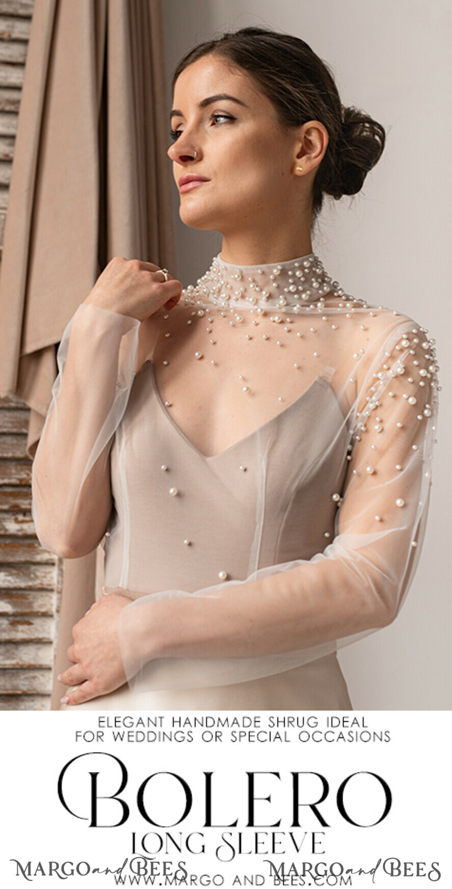BRIDE bolero, robes, garter LACE WEDDING BOLERO Ivory tulle Wedding bolero long sleeve, Shrug Women Wedding, Bridal Coverup, Ivory Blouse for Bride, Bridal Tulle Blouse, dress capalet