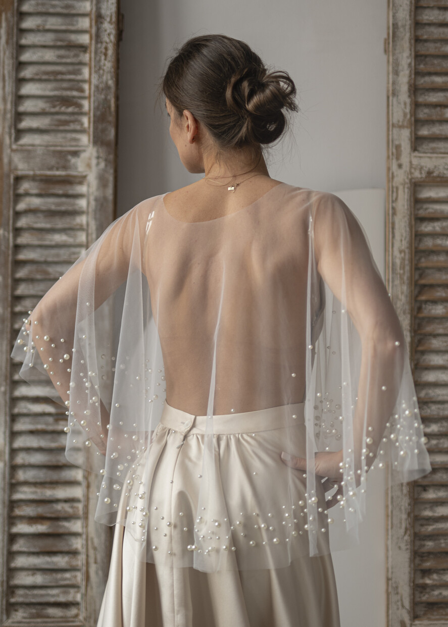 BRIDE bolero, robes, garter LACE WEDDING BOLERO Ivory tulle Wedding bolero, Shrug Women Wedding, Bridal Coverup, Ivory Blouse for Bride, Bridal Tulle Blouse, dress capalet
