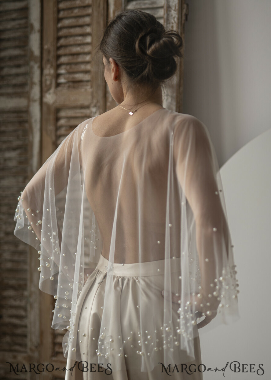BRIDE bolero, robes, garter LACE WEDDING BOLERO Ivory tulle Wedding bolero, Shrug Women Wedding, Bridal Coverup, Ivory Blouse for Bride, Bridal Tulle Blouse, dress capalet