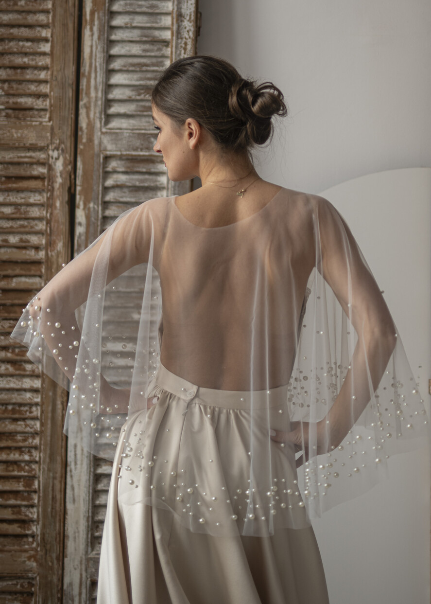 BRIDE bolero, robes, garter LACE WEDDING BOLERO Ivory tulle Wedding bolero, Shrug Women Wedding, Bridal Coverup, Ivory Blouse for Bride, Bridal Tulle Blouse, dress capalet