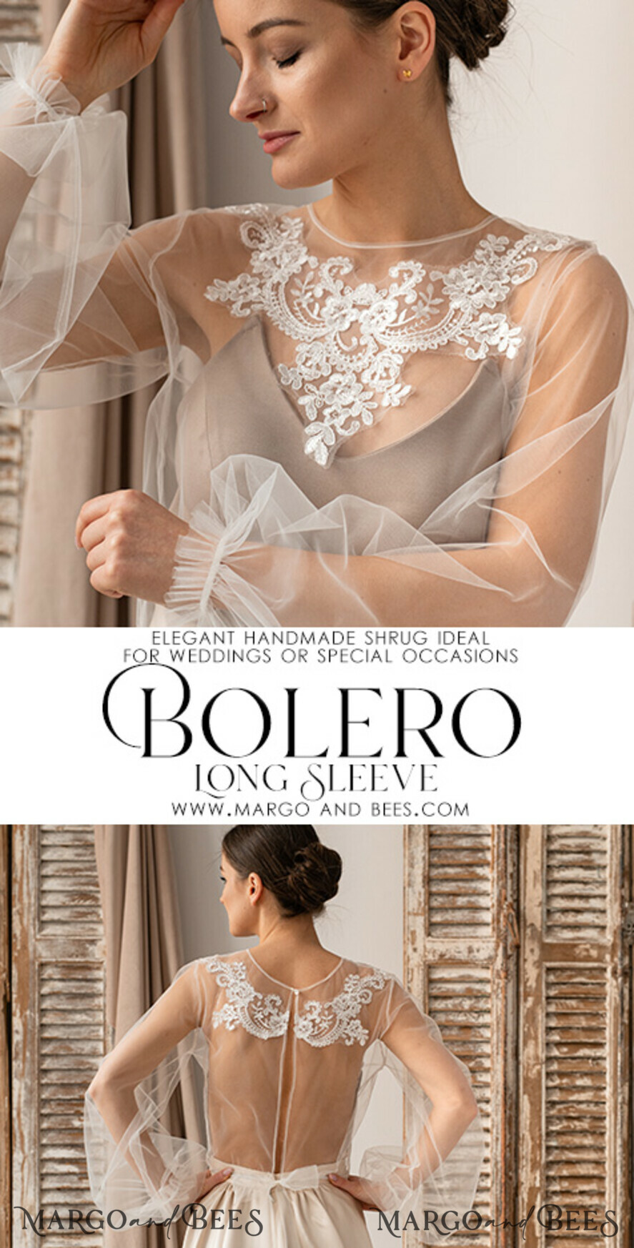 BRIDE bolero, robes, garter LACE WEDDING BOLERO Ivory Lace Wedding bolero long sleeve, Shrug Women Wedding, Bridal Backless Coverup, Ivory Blouse for Bride, Bridal Lace Blouse, dress capalet