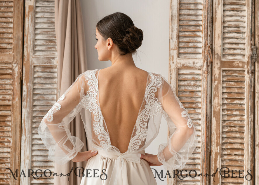 BRIDE bolero, robes, garter LACE WEDDING BOLERO Ivory Lace Wedding bolero puff sleeve, Shrug Women Wedding, Bridal Backless Coverup, Ivory Blouse for Bride, Bridal Lace Blouse, dress capalet