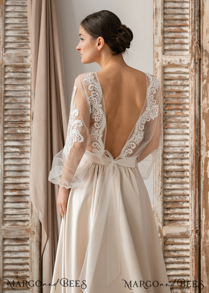 BRIDE bolero, robes, garter LACE WEDDING BOLERO Ivory Lace Wedding bolero puff sleeve, Shrug Women Wedding, Bridal Backless Coverup, Ivory Blouse for Bride, Bridal Lace Blouse, dress capalet