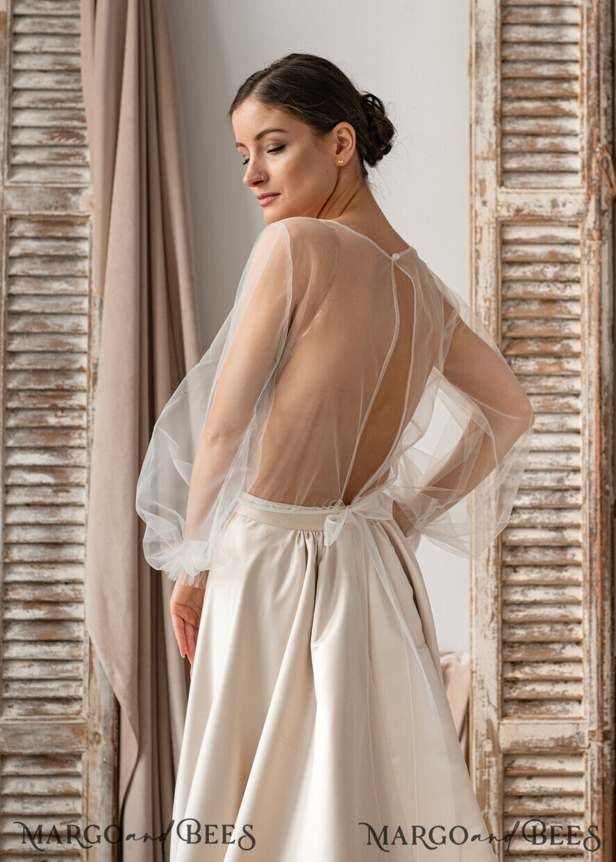 BRIDE bolero, robes, garter LACE WEDDING BOLERO Ivory Lace Wedding bolero long sleeve, Shrug Women Wedding, Bridal Backless Coverup, Ivory Blouse for Bride, Bridal Lace Blouse, dress capalet