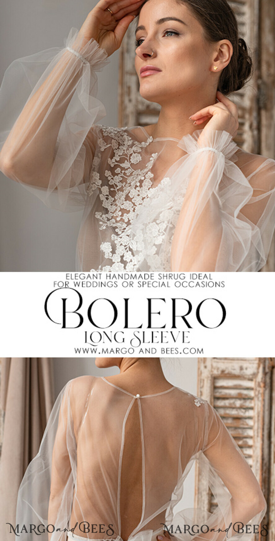 BRIDE bolero, robes, garter LACE WEDDING BOLERO Ivory Lace Wedding bolero long sleeve, Shrug Women Wedding, Bridal Backless Coverup, Ivory Blouse for Bride, Bridal Lace Blouse, dress capalet