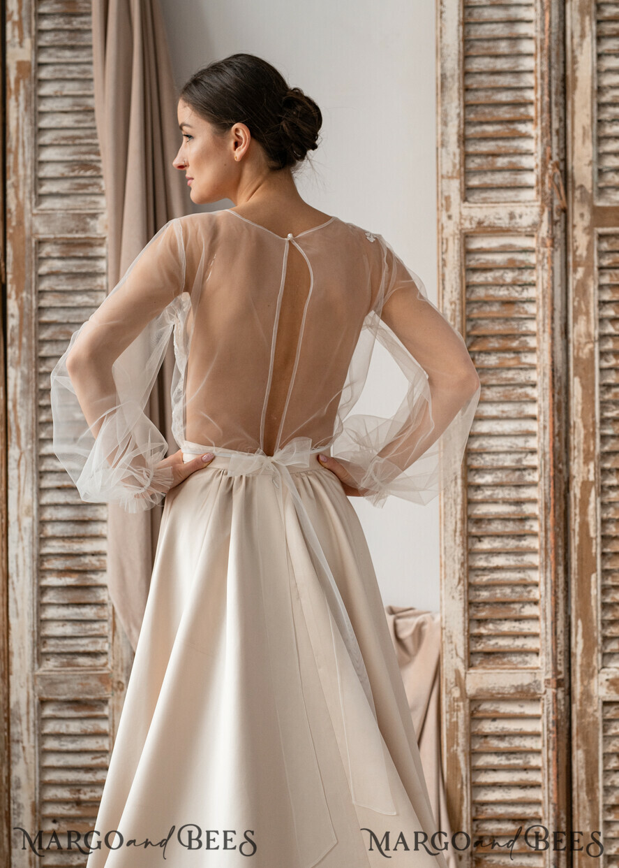 BRIDE bolero, robes, garter LACE WEDDING BOLERO Ivory Lace Wedding bolero long sleeve, Shrug Women Wedding, Bridal Backless Coverup, Ivory Blouse for Bride, Bridal Lace Blouse, dress capalet