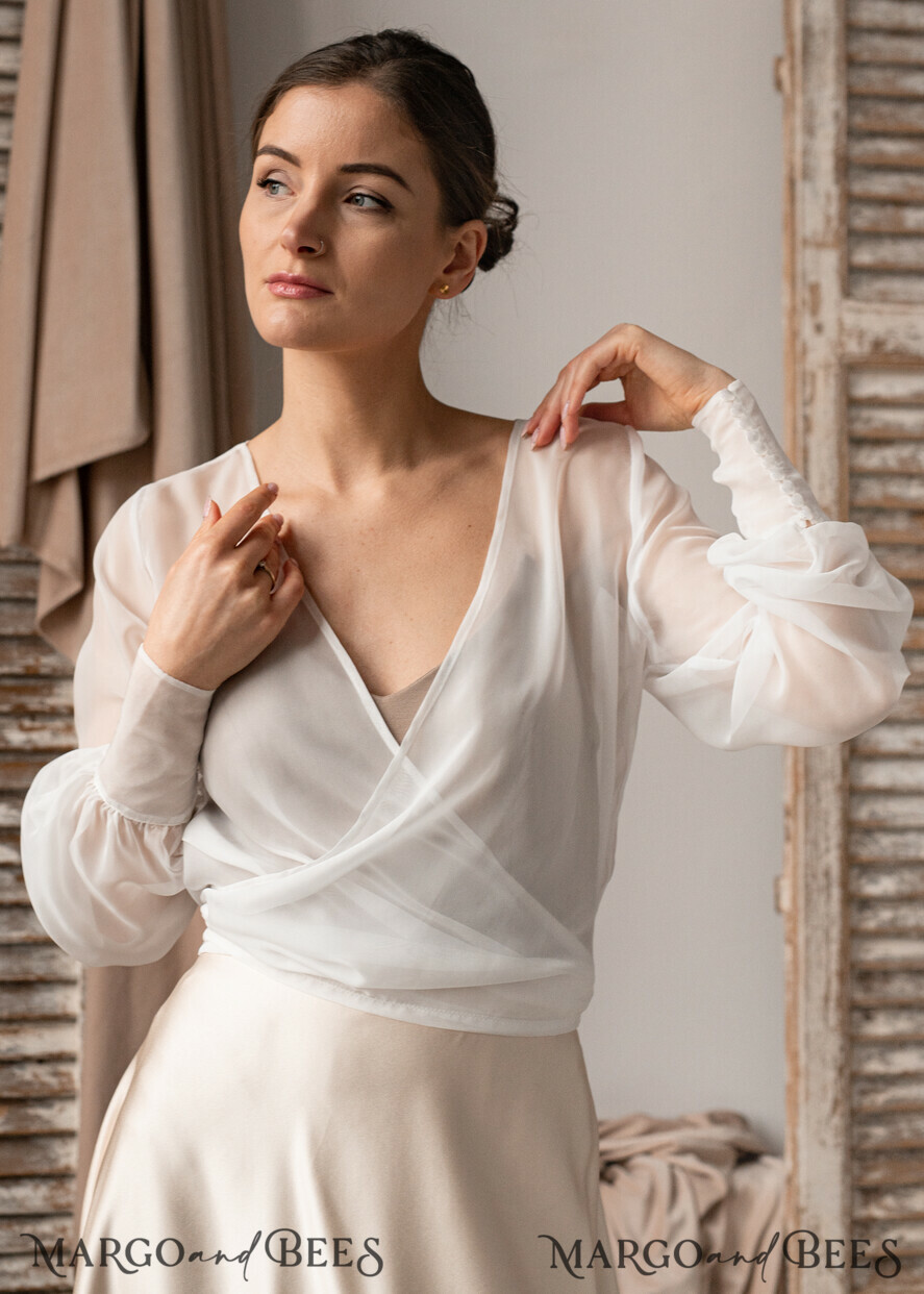 BRIDE bolero, robes, garter LACE WEDDING BOLERO Ivory Silk Wedding bolero long sleeve, Shrug Women Wedding, Bridal Modest Coverup, Boho Blouse for Bride, Bridal Lace Blouse, dress capalet