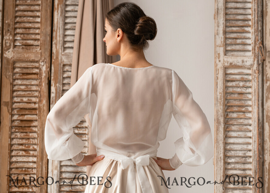 BRIDE bolero, robes, garter LACE WEDDING BOLERO Ivory Silk Wedding bolero long sleeve, Shrug Women Wedding, Bridal Modest Coverup, Boho Blouse for Bride, Bridal Lace Blouse, dress capalet