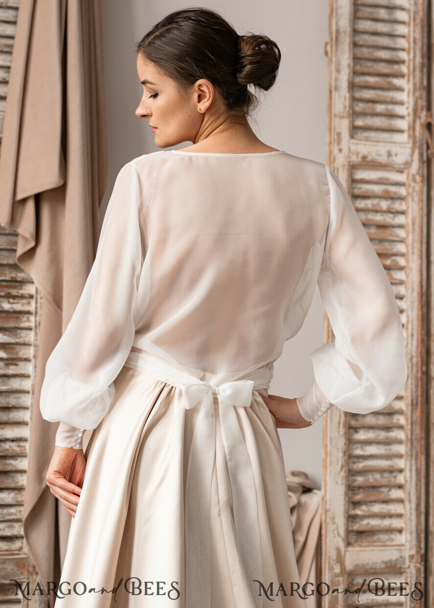 BRIDE bolero, robes, garter LACE WEDDING BOLERO Ivory Silk Wedding bolero long sleeve, Shrug Women Wedding, Bridal Modest Coverup, Boho Blouse for Bride, Bridal Lace Blouse, dress capalet