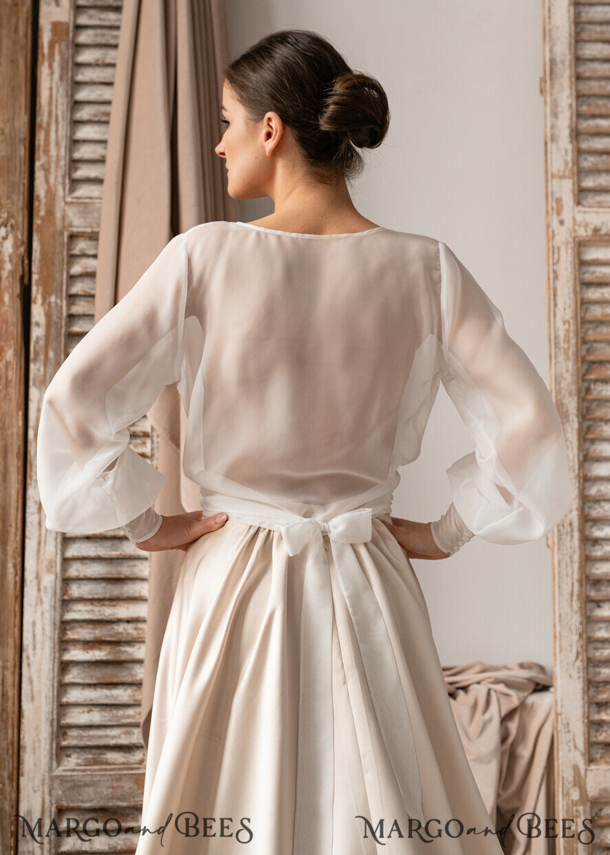BRIDE bolero, robes, garter LACE WEDDING BOLERO Ivory Silk Wedding bolero long sleeve, Shrug Women Wedding, Bridal Modest Coverup, Boho Blouse for Bride, Bridal Lace Blouse, dress capalet