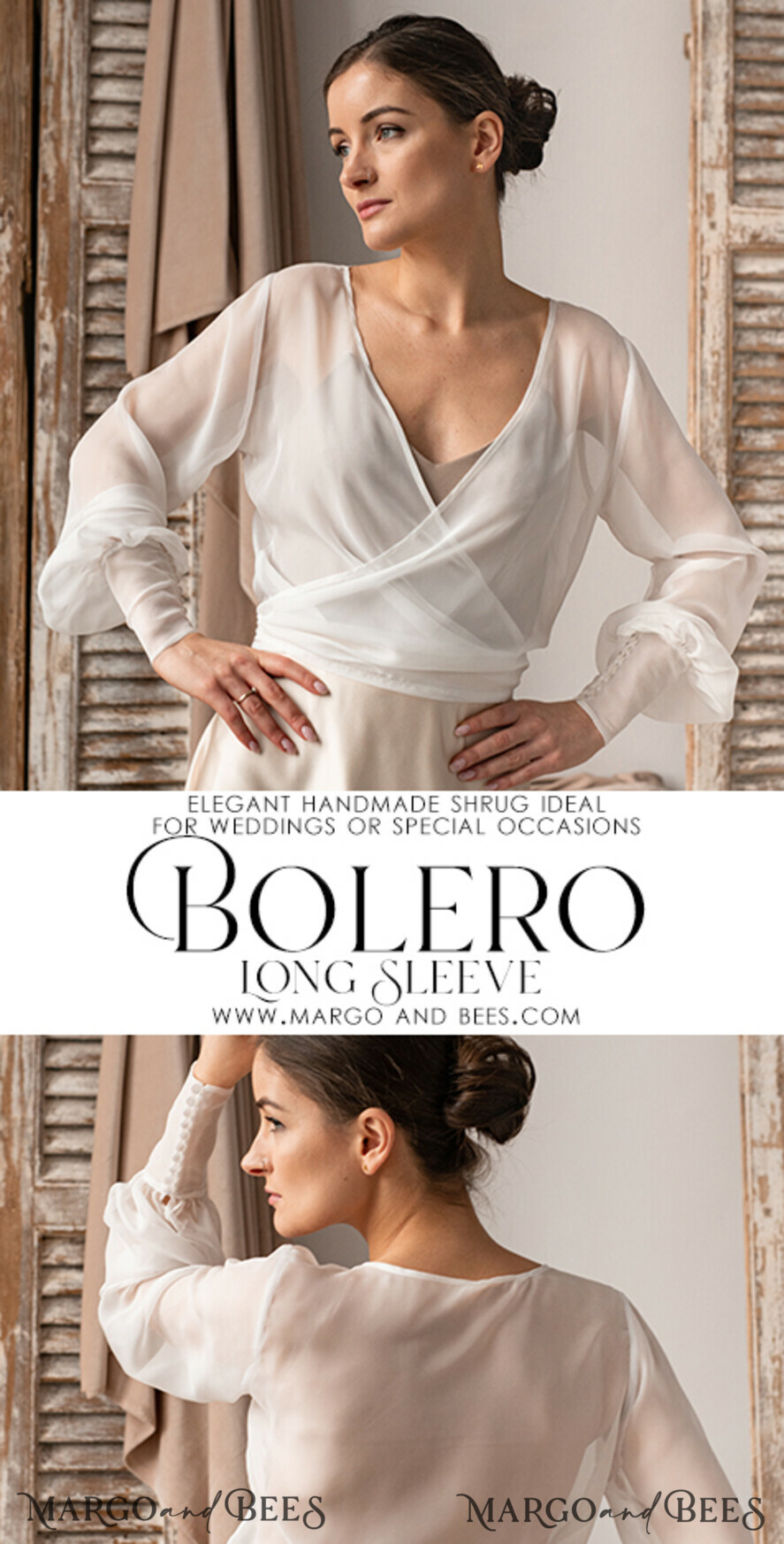 BRIDE bolero, robes, garter LACE WEDDING BOLERO Ivory Silk Wedding bolero long sleeve, Shrug Women Wedding, Bridal Modest Coverup, Boho Blouse for Bride, Bridal Lace Blouse, dress capalet
