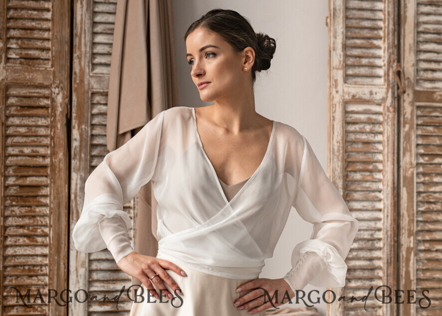 BRIDE bolero, robes, garter LACE WEDDING BOLERO Ivory Silk Wedding bolero long sleeve, Shrug Women Wedding, Bridal Modest Coverup, Boho Blouse for Bride, Bridal Lace Blouse, dress capalet