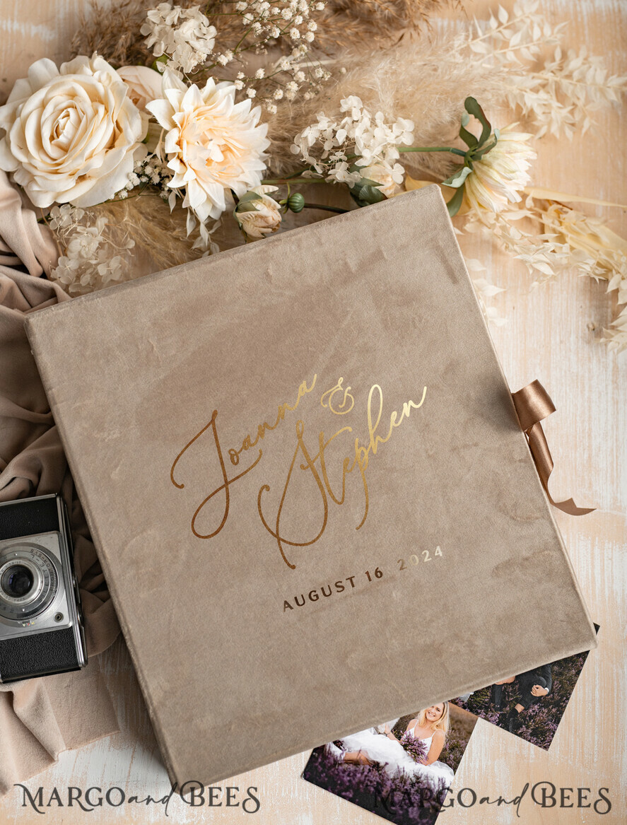 PHOTO ALBUM/ PHOTO BOX Slip-In Photo Album Large Velvet Wedding Slip-In Photo Album With SlipCase, Photo album black Sleeves for 500 4x6