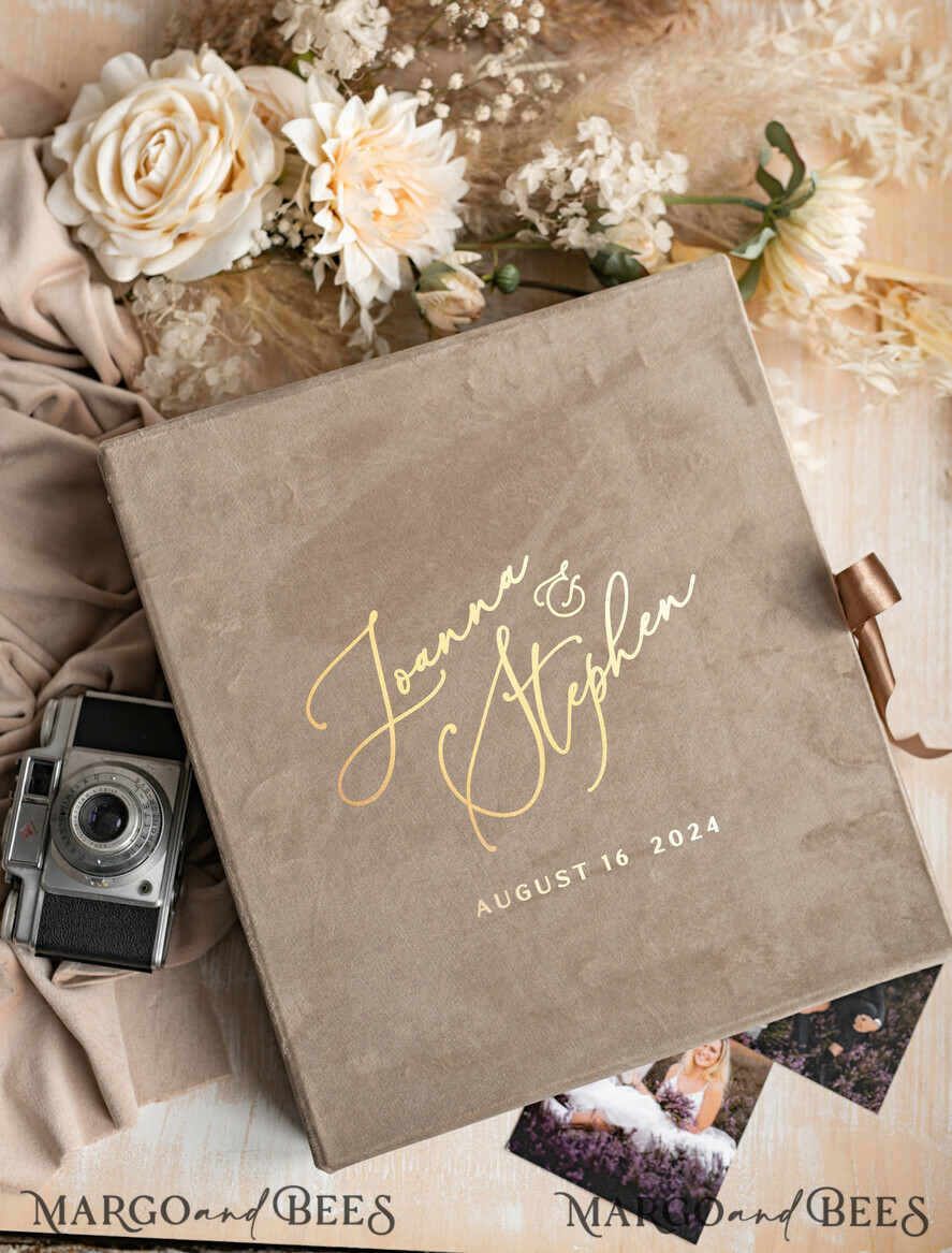 PHOTO ALBUM/ PHOTO BOX Slip-In Photo Album Large Velvet Wedding Slip-In Photo Album With SlipCase, Photo album black Sleeves for 500 4x6