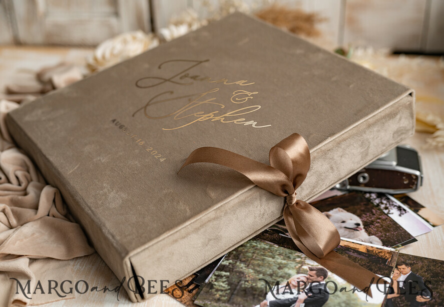 PHOTO ALBUM/ PHOTO BOX Slip-In Photo Album Large Velvet Wedding Slip-In Photo Album With SlipCase, Photo album black Sleeves for 500 4x6
