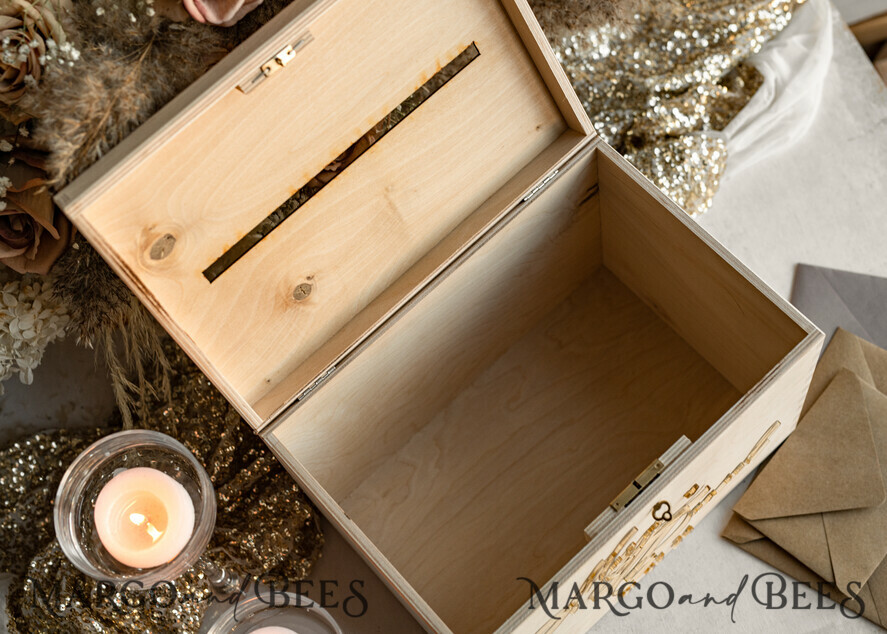 CARD BOXES Wood Eco Rustic Card boxes rustic wood Set Card Box Guestbook & Sign, Wedding Card Box with lock Instant Instax Guestbook, wooden Wedding Money Box Sing Guestbook Set, Card Box with slot and lock cards and gift Arch acrylic sign set