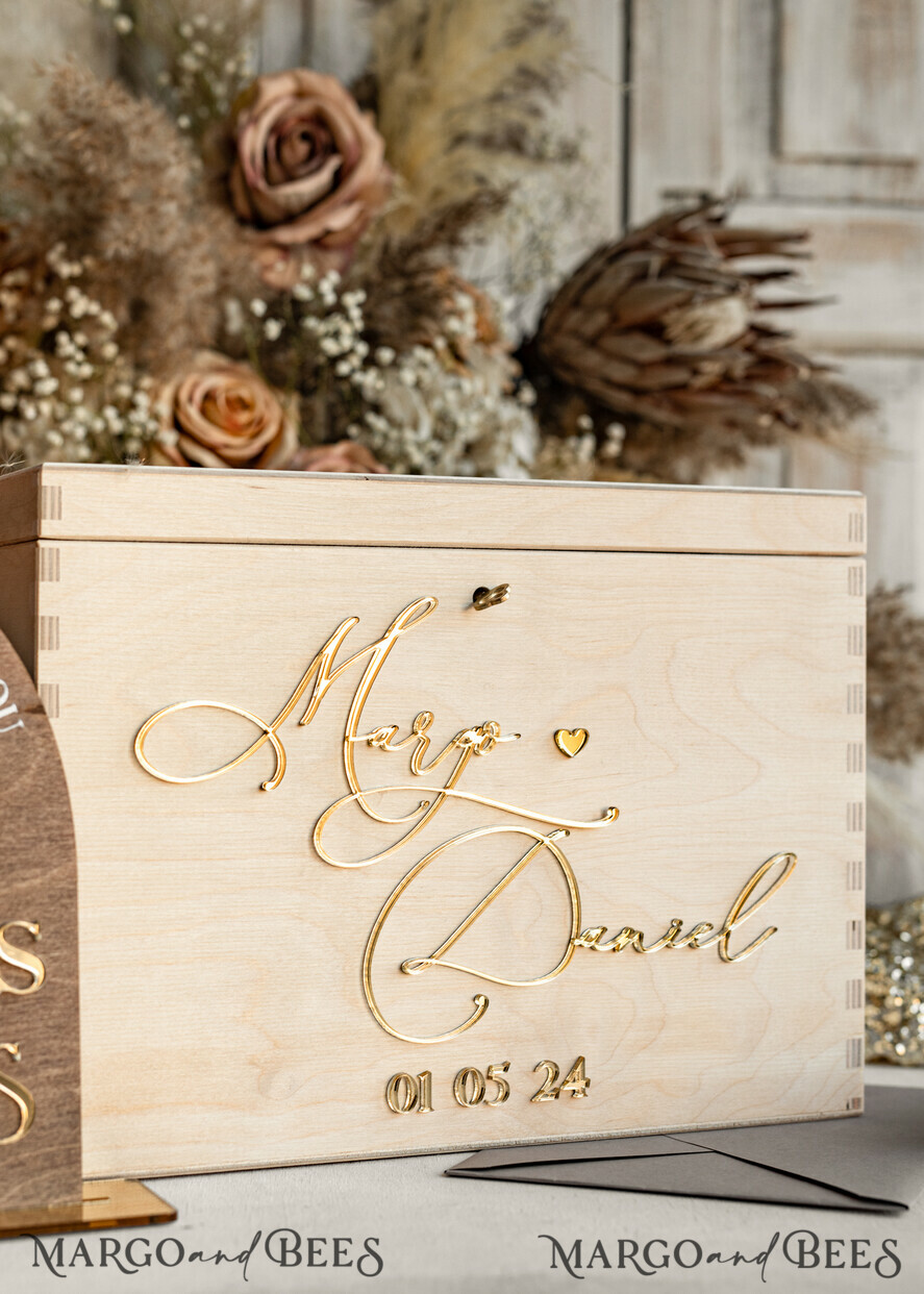 CARD BOXES Wood Eco Rustic Card boxes rustic wood Set Card Box & Sign, Wedding Card Box with lock cards gifts sign with stand, wooden Wedding Money Box Sing Guestbook Set, Card Box with slot and lock cards and gift Arch acrylic sign set