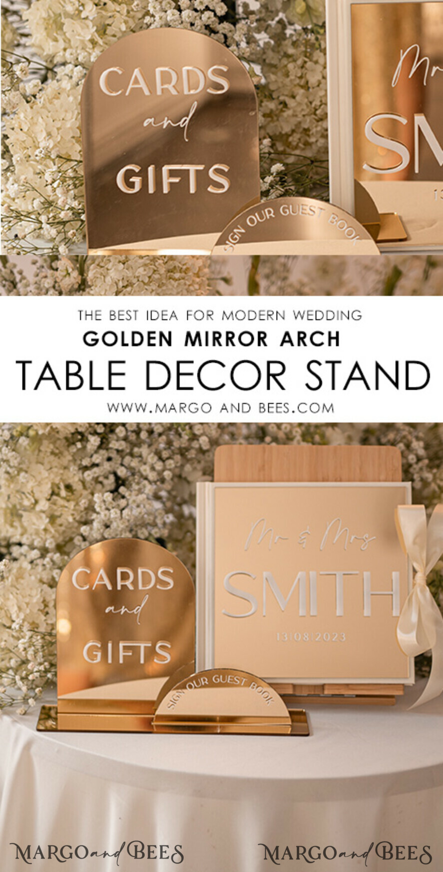 TABLE DECOR SIGNS Guestbook & Cards Gifts Signs Acrylic Arch Cards And Gifts Sign, Gold Mirror Acrylic Sign, Golden Plexi Guestbook Sign, Luxury Wedding Table Decor, Wedding Signage Golden Mirror Cards Sign