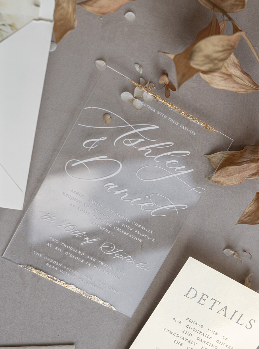 WEDDING INVITATIONS plexi acrylic mirror Ivory Beaded Wrapping Wedding Invitations, Elegant Clear Acrylic Wedding Cards, Plexi Transparent Wedding Invites, Wedding Invitation Suite with Pearls