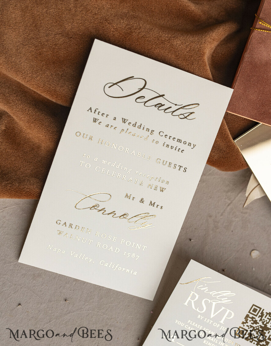 WEDDING INVITATIONS plexi acrylic mirror Fall Mirror gold Wedding Invitations, Elegant Terracotta Wedding Cards, Burnt orange Acrylic Wedding Invites, Mirror Gold Plexi Wedding Invitation Suite