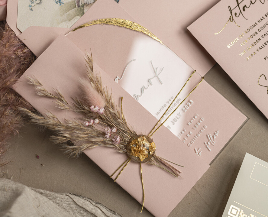 WEDDING INVITATIONS plexi acrylic mirror Blush Pink Clear Arched Wedding Invitations, Elegant Garden Wedding Cards, Nude Acrylic transparent Wedding Invites, Arch Plexi Wedding Invitation Suite