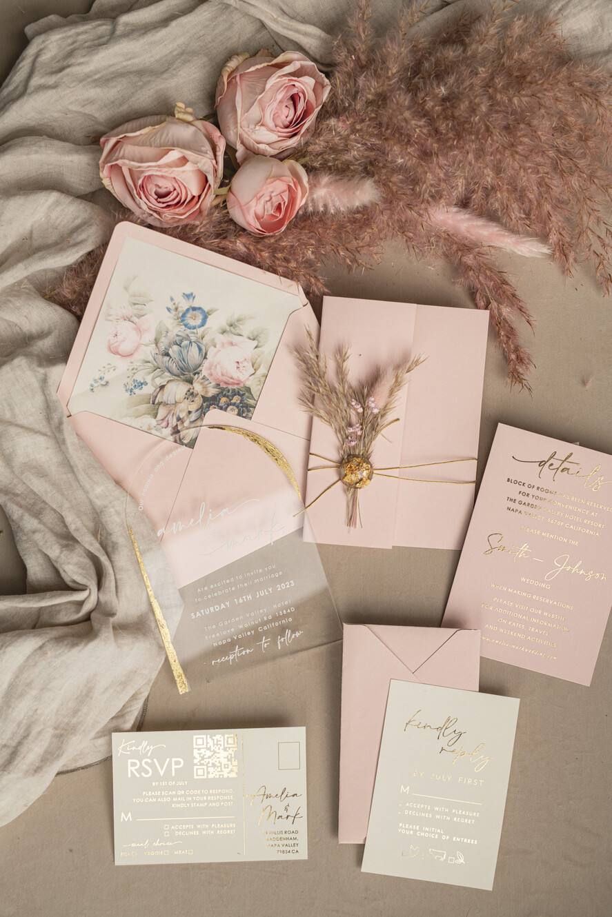 WEDDING INVITATIONS plexi acrylic mirror Blush Pink Clear Arched Wedding Invitations, Elegant Garden Wedding Cards, Nude Acrylic transparent Wedding Invites, Arch Plexi Wedding Invitation Suite