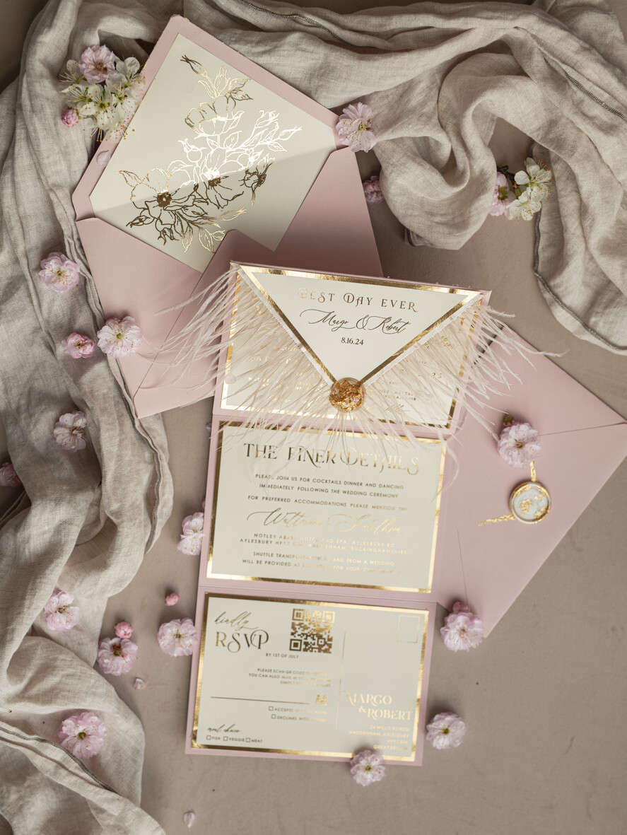 WEDDING INVITATIONS 3 fold wedding invitations 3 fold Luxury sage green Mirror gold Wedding Invitations, Elegant garden Wedding Cards, Glamour Acrylic Monogram Wedding Invites, Mirror Plexi floral Wedding Invitation Suite