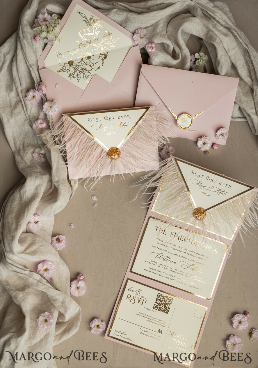 WEDDING INVITATIONS 3 fold wedding invitations 3 fold Luxury sage green Mirror gold Wedding Invitations, Elegant garden Wedding Cards, Glamour Acrylic Monogram Wedding Invites, Mirror Plexi floral Wedding Invitation Suite