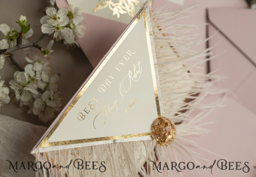 WEDDING INVITATIONS 3 fold wedding invitations 3 fold Luxury sage green Mirror gold Wedding Invitations, Elegant garden Wedding Cards, Glamour Acrylic Monogram Wedding Invites, Mirror Plexi floral Wedding Invitation Suite