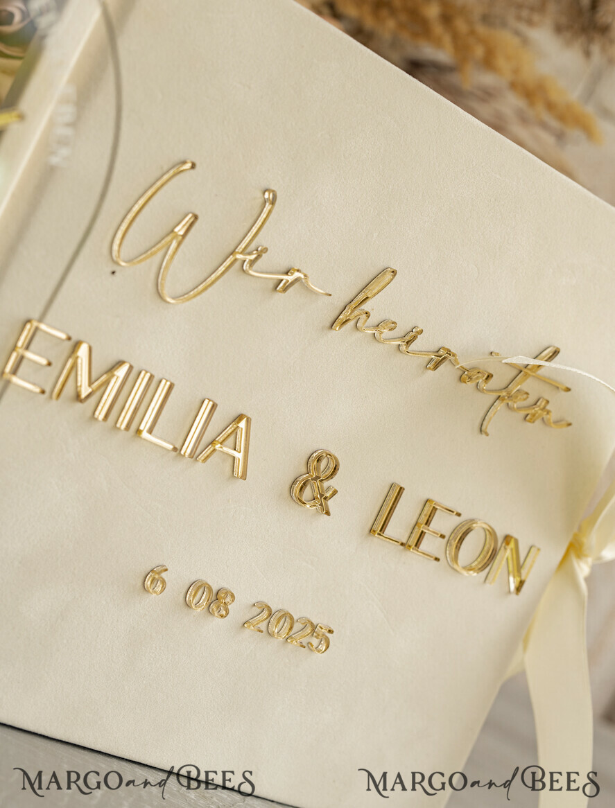 WEDDING GUEST BOOKS Hochzeitsgästebuch Hochzeitsfoto-Gästebuch Polaroid Gold Acrylic Hochzeitsgästebuch Personalisiert Schilderset Samtweißes Sofort-Fotobuch Boho Elegant Instax Hochzeitsfoto-Gästebuch