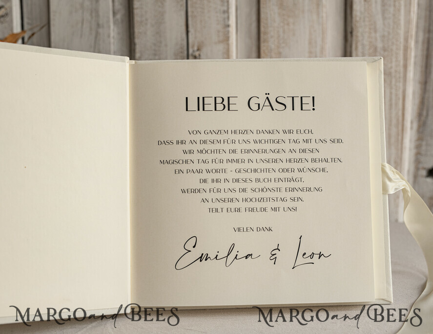 WEDDING GUEST BOOKS Hochzeitsgästebuch Hochzeitsfoto-Gästebuch Pearls Gold Acrylic Hochzeitsgästebuch Personalisiert Schilderset Samt Ecru Sofort-Fotobuch Boho Elegant Instax Hochzeitsfoto-Gästebuch