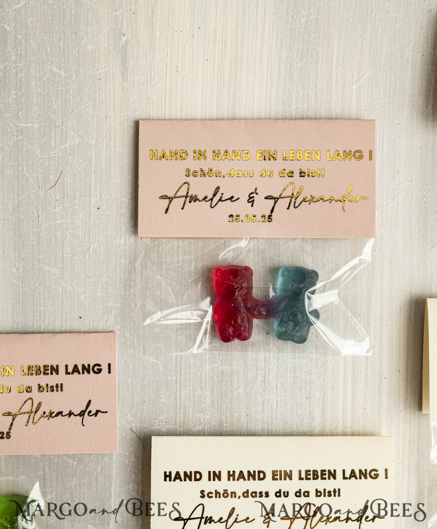 WEDDING FAVORS gastgeschenke hochzeit GastgeschenkeHochzeit Bärchen-Pärchen Gastgeschenke Hochzeit Gummibärchen Hand-in-hand-ein-laben-lang