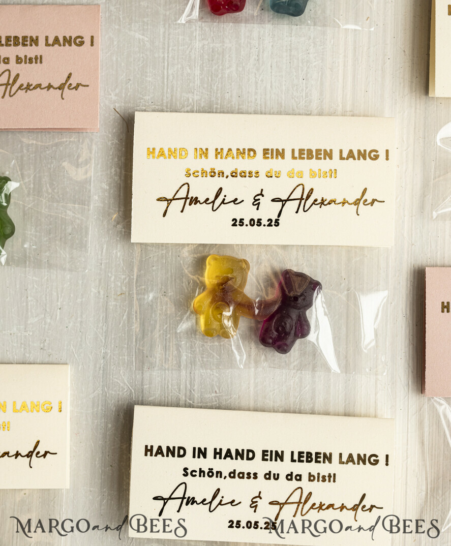 WEDDING FAVORS gastgeschenke hochzeit GastgeschenkeHochzeit Bärchen-Pärchen Gastgeschenke Hochzeit Gummibärchen Hand-in-hand-ein-laben-lang