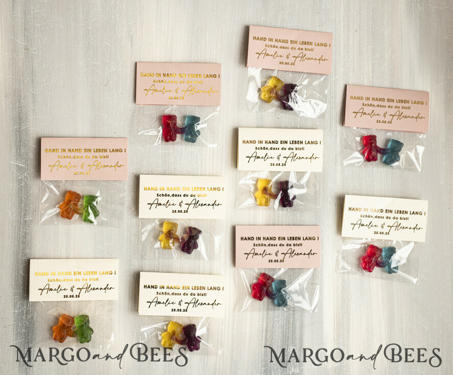 WEDDING FAVORS gastgeschenke hochzeit GastgeschenkeHochzeit Bärchen-Pärchen Gastgeschenke Hochzeit Gummibärchen Hand-in-hand-ein-laben-lang