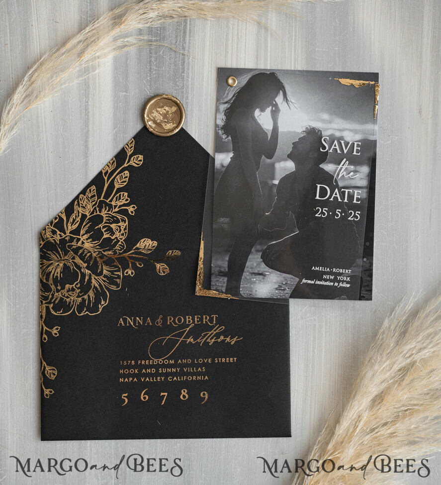 SAVE THE DATES photo vellum plexi Pink Gold Marble Save the Date Cards with Photo, Vellum Save Our Dates with Photo Gold Foil Calendar Cards