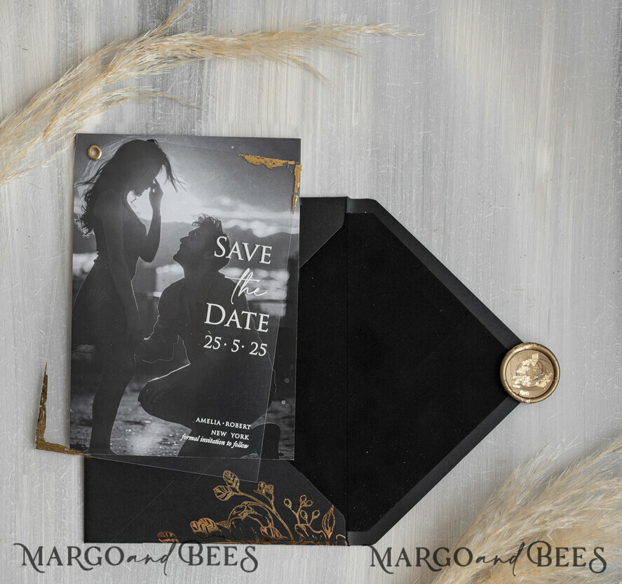 SAVE THE DATES photo vellum plexi Pink Gold Marble Save the Date Cards with Photo, Vellum Save Our Dates with Photo Gold Foil Calendar Cards